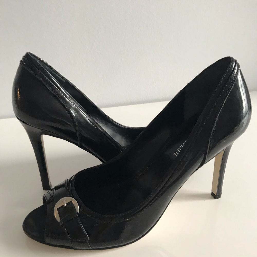 COPY - Enzo Angiolini Eamurray Patent Leather Silver Buckle Black Open Toe Pump… - Picture 12 of 16